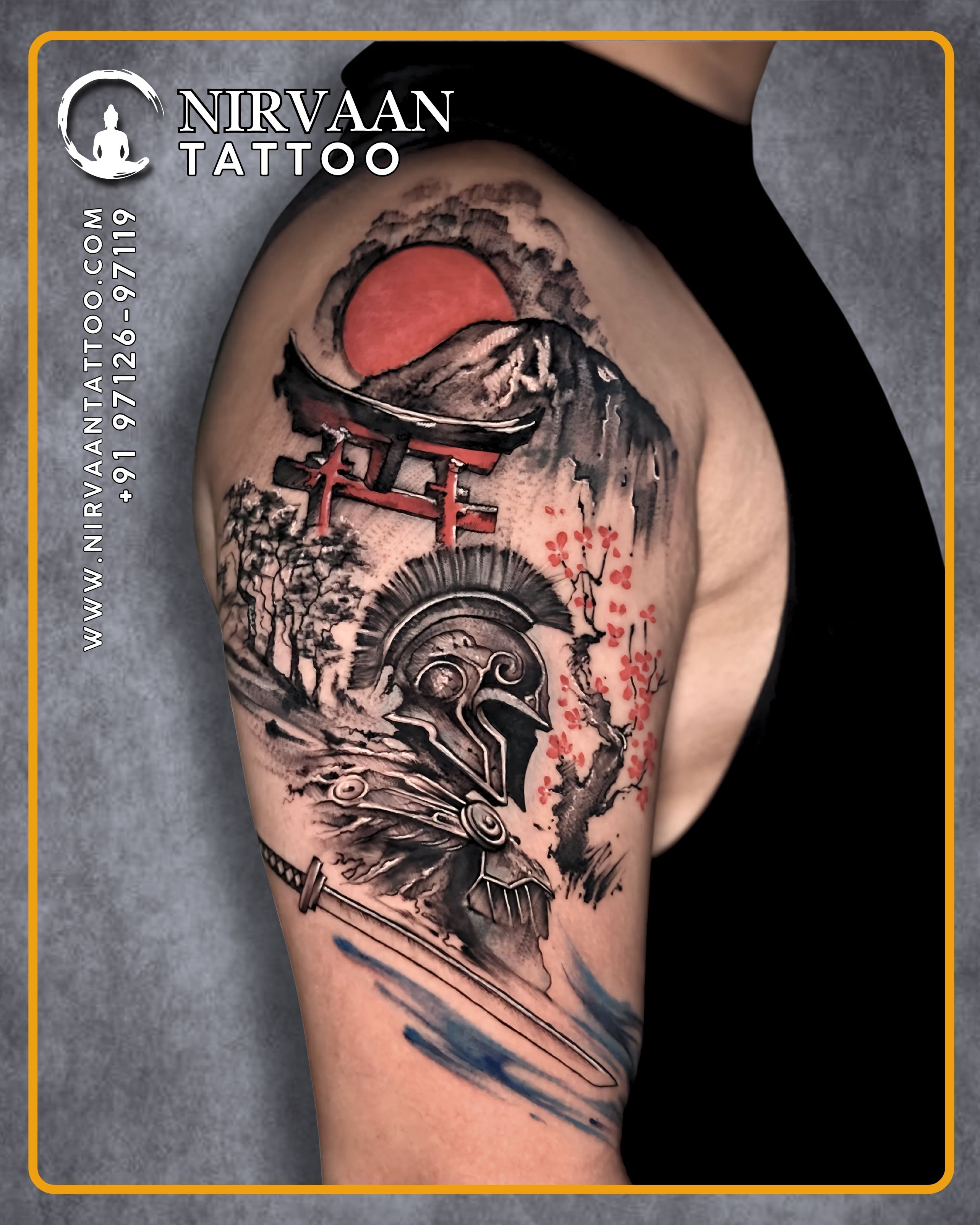 Customise warrior tattoo design